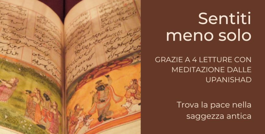 Libro di filosofia indusita con testo e immagini per calmare la mente